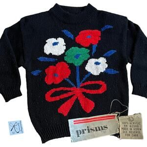 Prisms Flower Bouquet Sweater Sz L